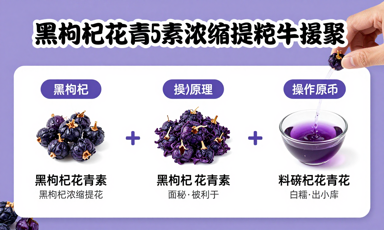黑枸杞花青素浓缩提纯步骤的科学原理与操作细节科普